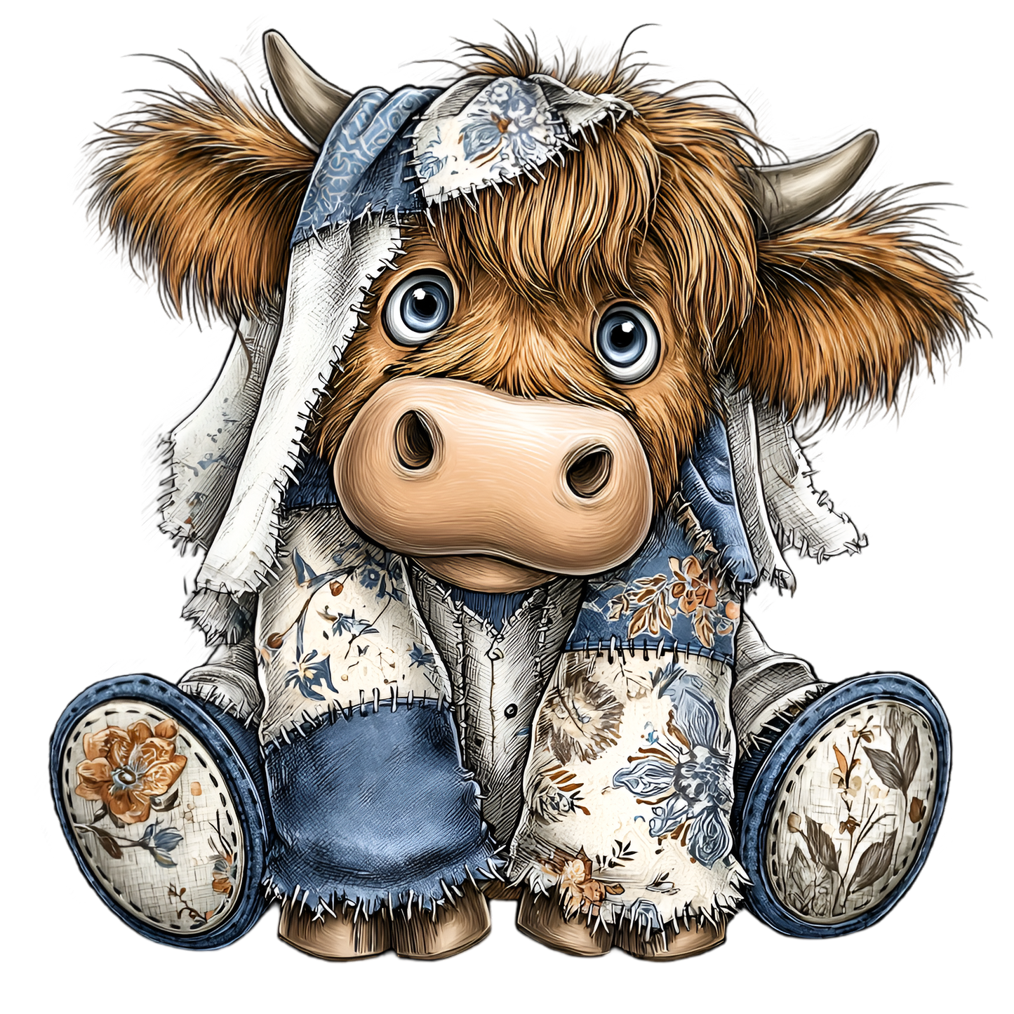 Patchwork Cow 1 -4.5" - BCS#44 (NEW)