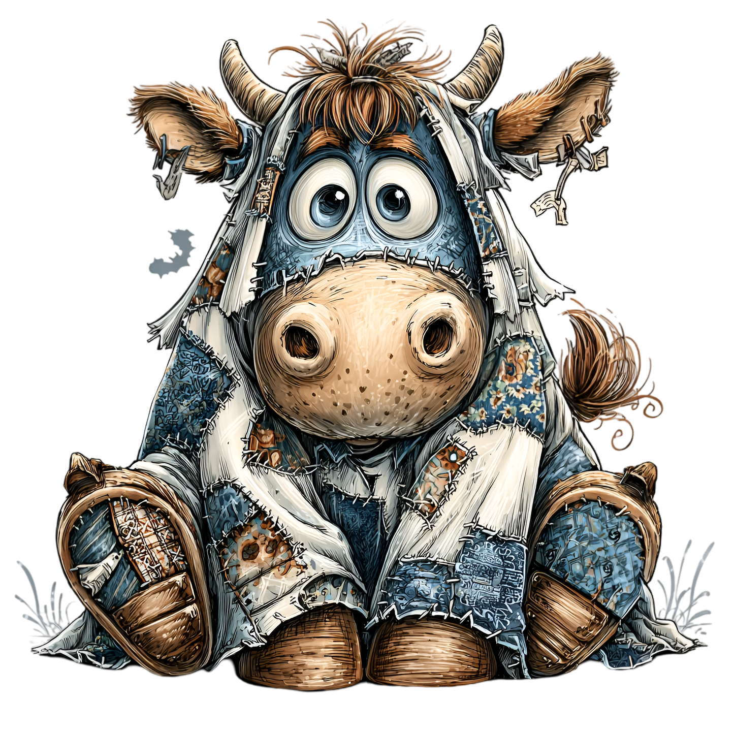 Patchwork Cow 3 - 4.5" - BCS#55 (NEW)