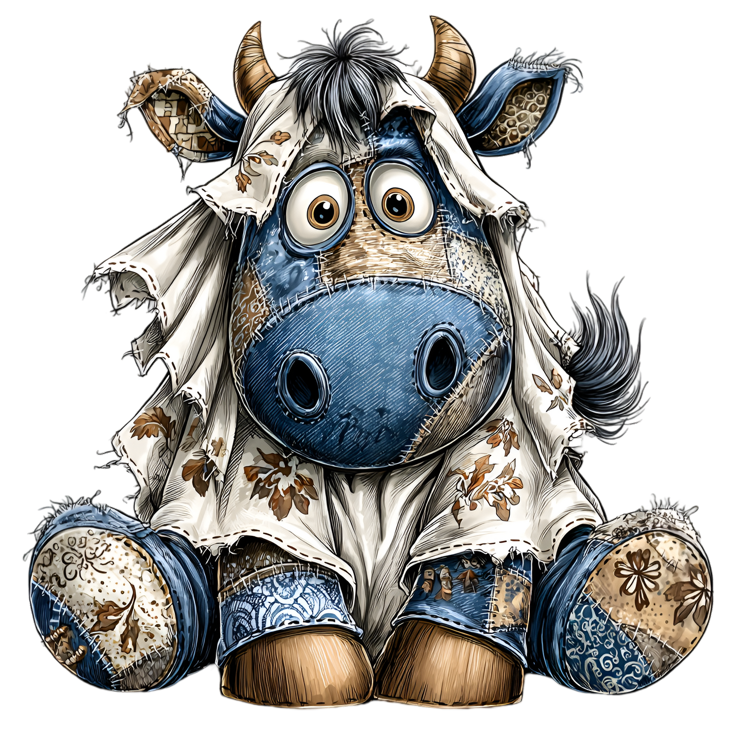 Patchwork Cow 4 4.5" - BCS#77 (NEW)