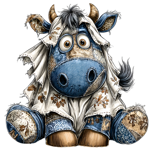 Patchwork Cow 4 4.5" - BCS#77 (NEW)