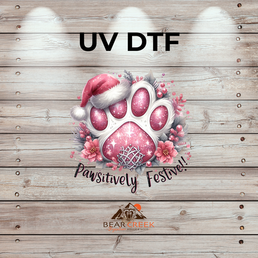 Pawsitively Festive - 4.5-inch permanent sticker #289