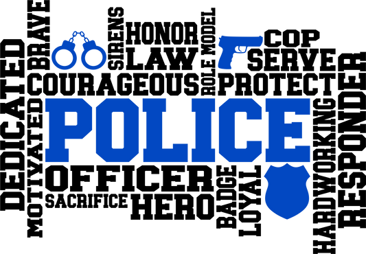 Police Word Art 4.5" - BCS#97 (NEW)