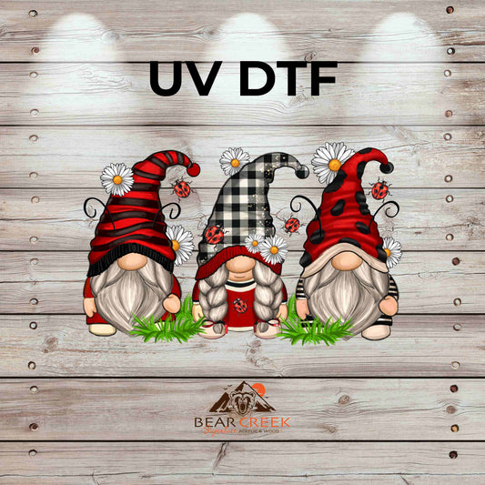 Red & Black Daisy Gnomes 4.5-inch permanent sticker #172
