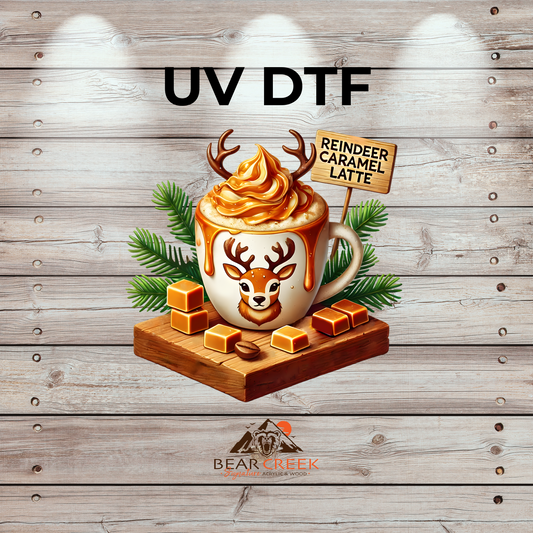 Reindeer Caramel Latte - 4.5-inch permanent sticker #292
