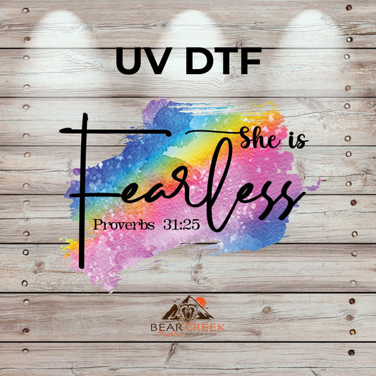 She is Fearless Proverbs 31:25- 7-inch permanent sticker #222 (NEW)