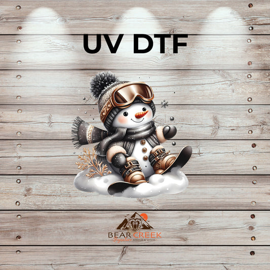 Snowboard Snowman - 4.5-inch permanent sticker #298