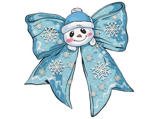 Snowman Blue/White Bow 4.5" - BCS#80 (NEW)