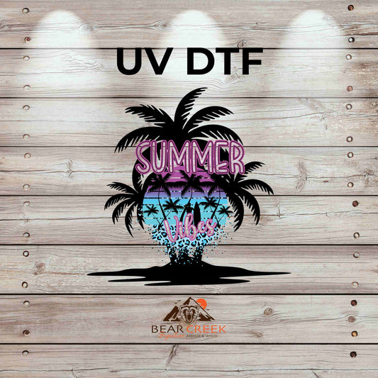 Summer Vibes Palm Trees 4.5-inch permanent sticker #192