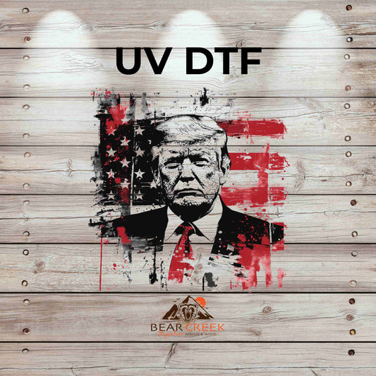 Trump Tattered Flag 4.5-inch permanent sticker #200