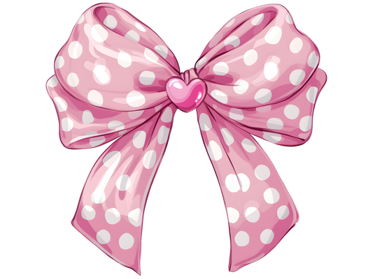 Valentine Pink/White Bow 4.5" - BCS#79 (NEW)