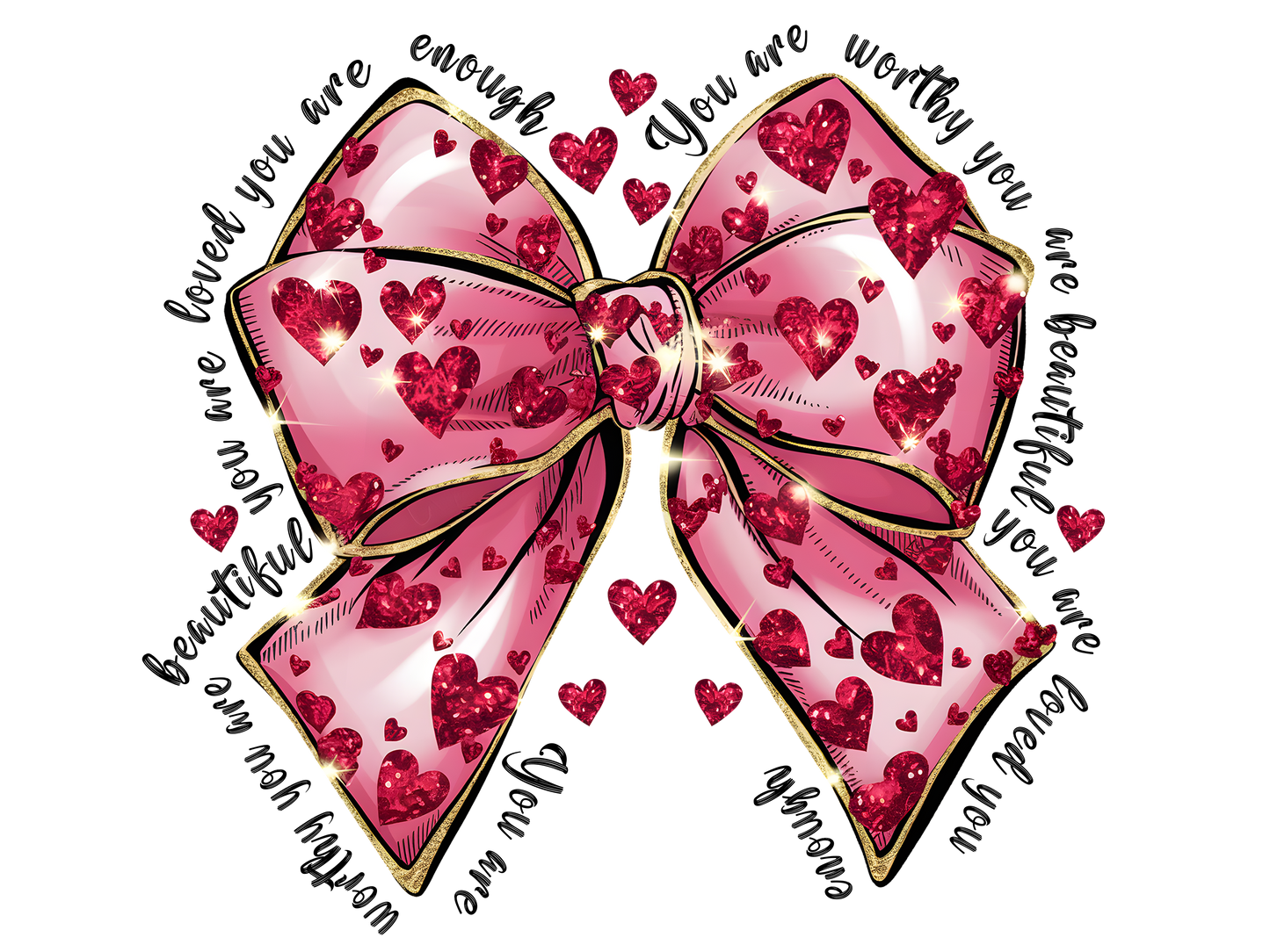 Valentine You are Loved Bow 4.5" - BCS#81 (NEW)