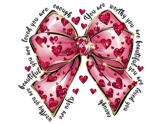 Valentine You are Loved Bow 4.5" - BCS#81 (NEW)