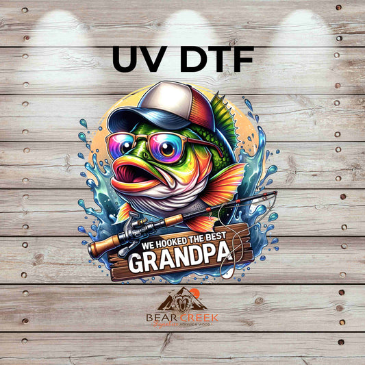 We Hooked the Best Grandpa 4.5-inch permanent sticker #BCS29 (NEW)