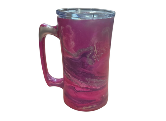 August 31st - Live Sale - 20oz BEER MUG WITH HANDLE AND CLEAR SLIDING LID #17 Sold to Kathy M